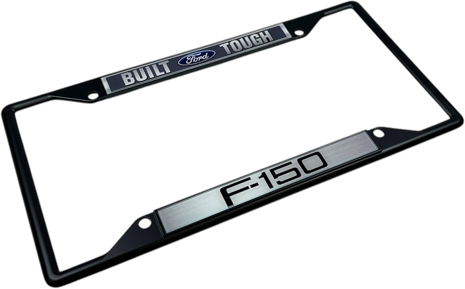 Eurosport Daytona - Compatible with Ford Built Ford Tough F-150 - Daytona Lite Black License Plate Frame