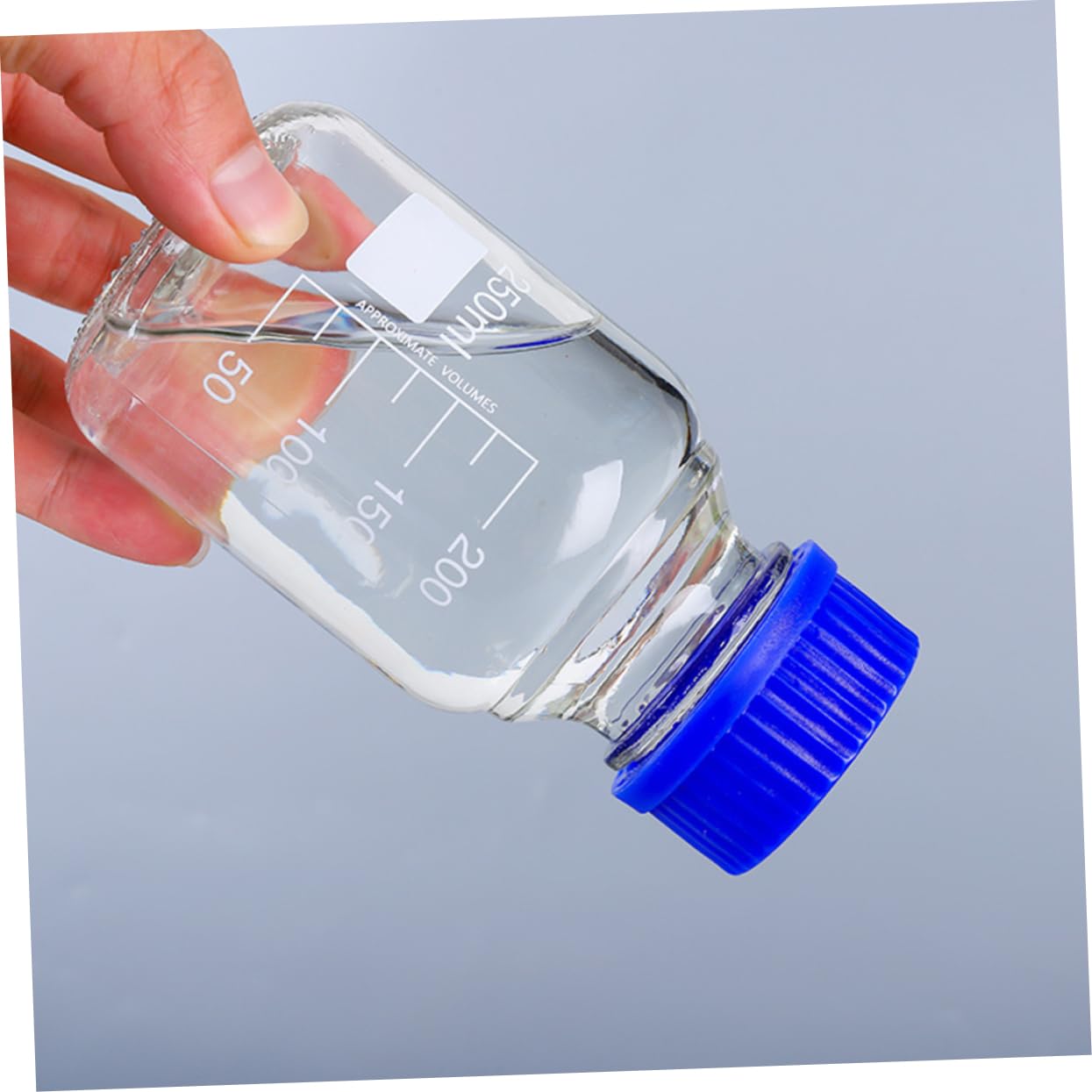 CHILDWEET Bottiglia di Reagente in Vetro 250ml 3 Pezzi, Flacone | Tappo Blu a Bocca Larga, Filettatura Sigillata, per Campionamento Chimico e Classificazione Imballaggi