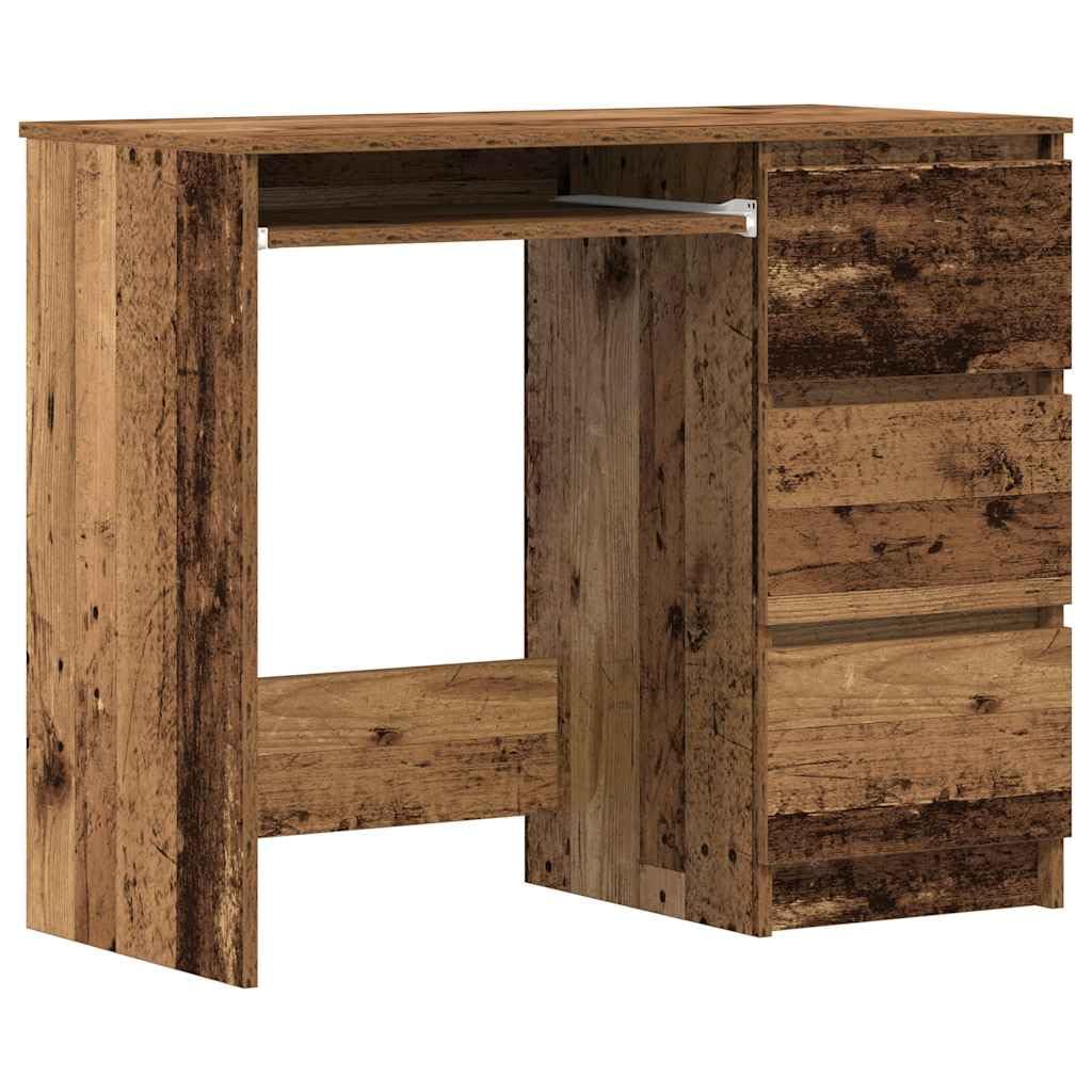 vidaXL Bureau vieux bois 90x45x76 cm bois d'ingénierie, bureau d'ordinateur, bureau d’écriture, mobilier de bureau à domicile, bureau d'étude
