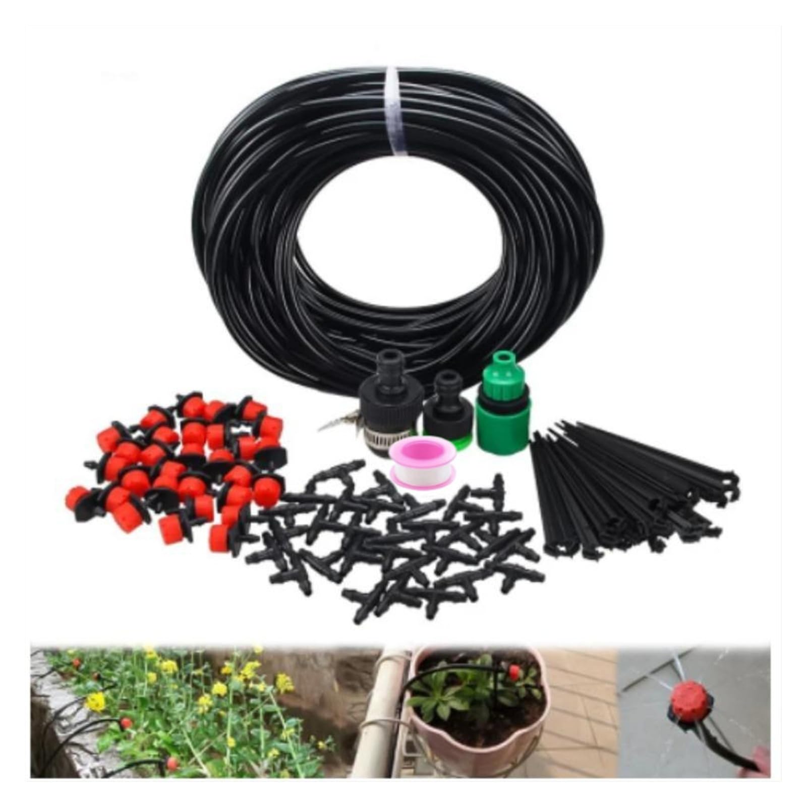 Forniture per Il Giardino Sistema di irrigazione a Goccia da 5M-30M, Set di irrigazione for Piante, Kit di irrigazione, gocciolatori Regolabili for irrigazione, irrigazione del Giardino Ugello(5M)