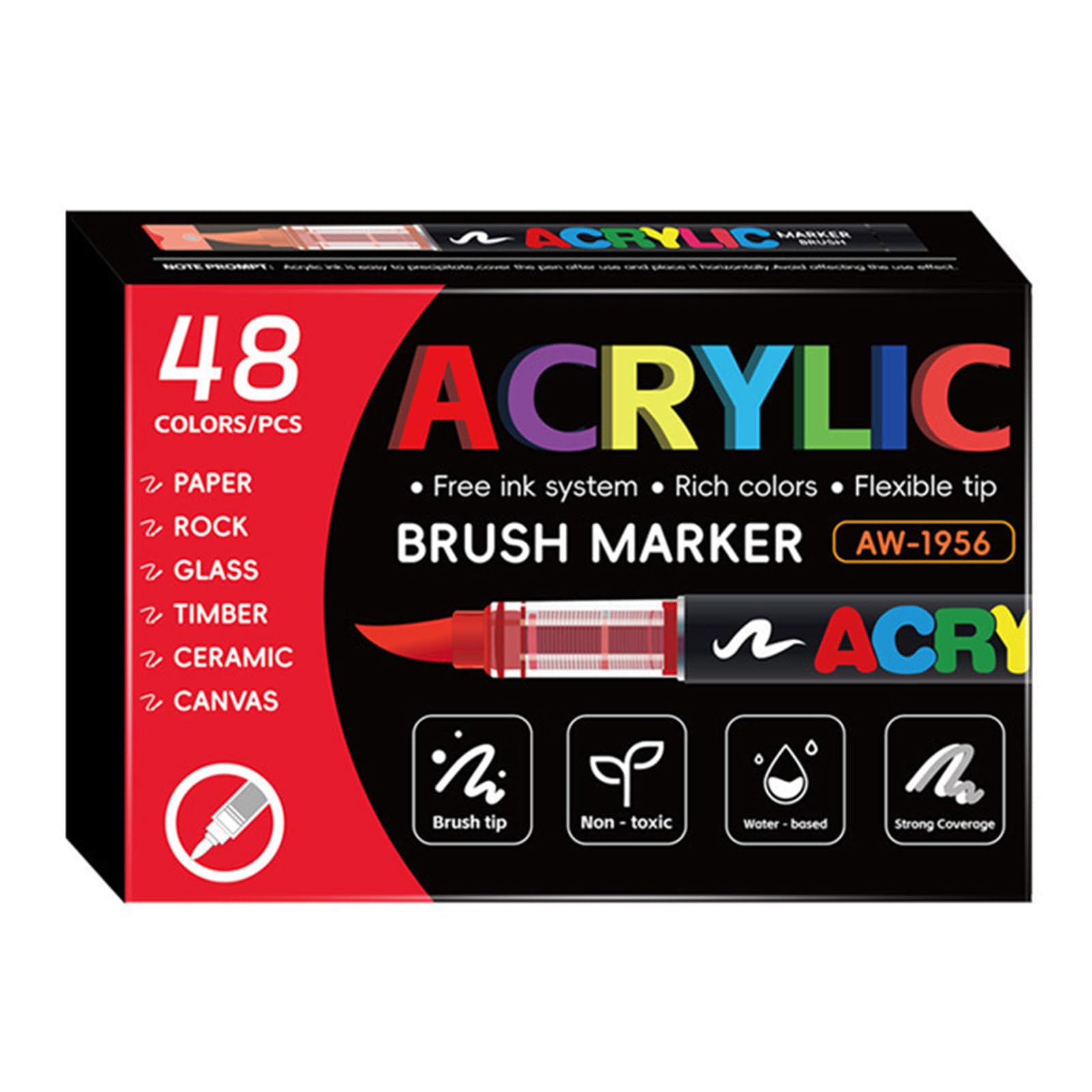 Marqueur de peinture acrylique liquide, pointe de pinceau souple, de peinture acrylique pour la fabrication de cartes, dessin, coloriage, scrapbooking, journalisation, stylos liquides étanches