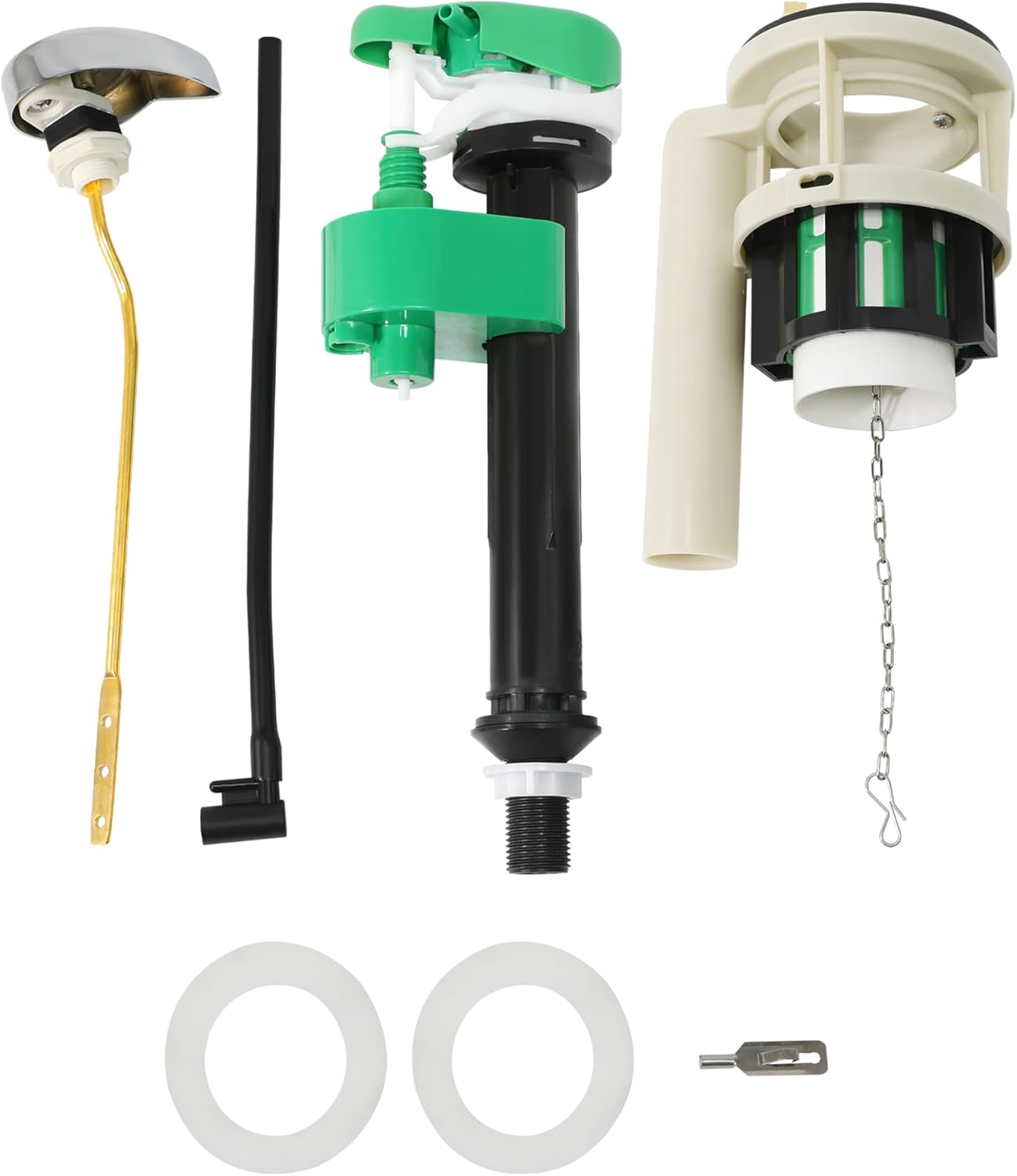 3-Inch Flush Valve Repair Kit for Most One-Piece Toilets, Compatible with TOTO Replacement Parts, Includes Drain Valve, G1/2" Adjustable Fill Valve, Flush Handle Lever, Gasket