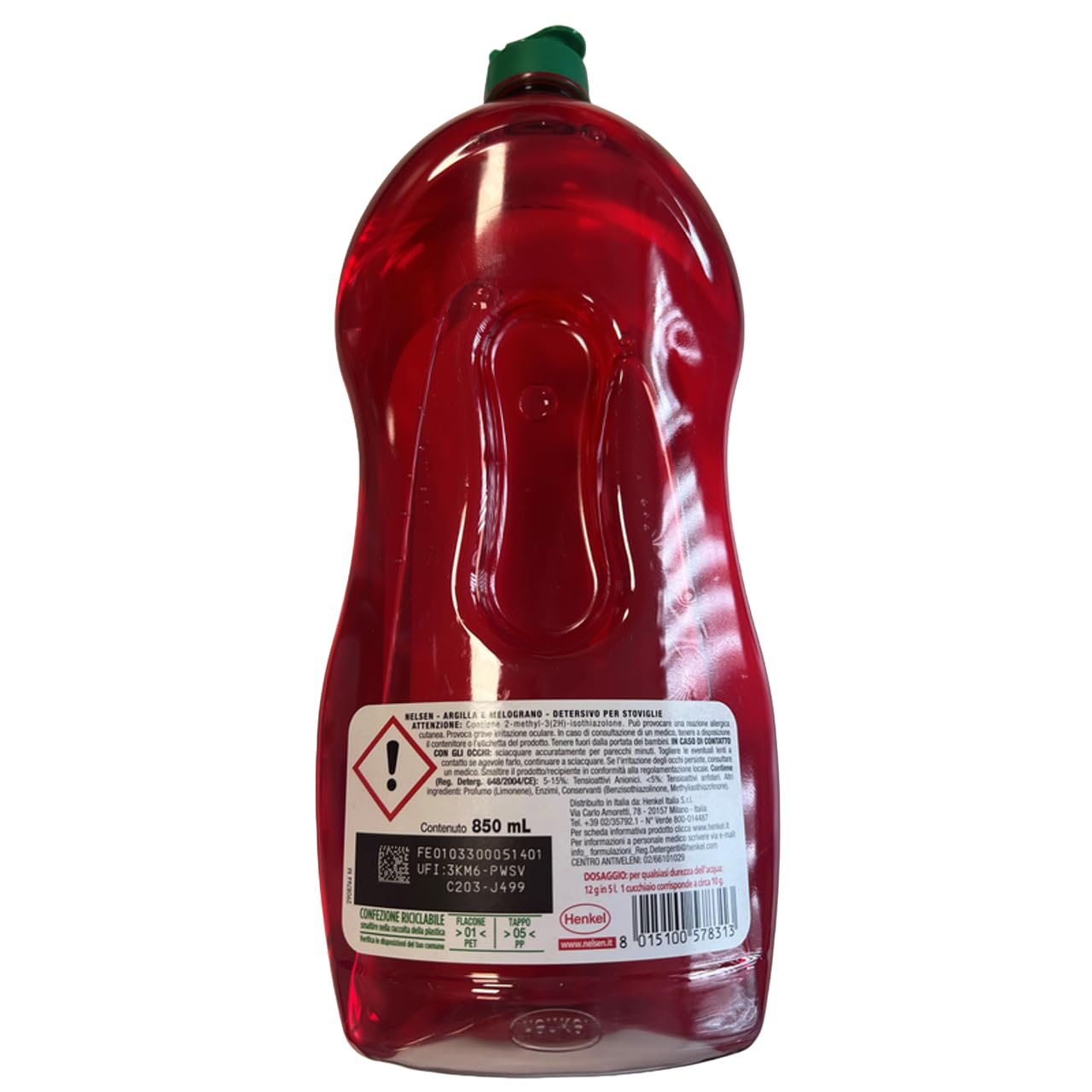 12 chiodi di garofano Argilla Melograno, Detersivo Piatti – Detersivo Piatti – Detergente argilla melograno – Sgrassa accuratamente e ha un effetto rinfrescante sulle stoviglie 850 ml + portachiavi