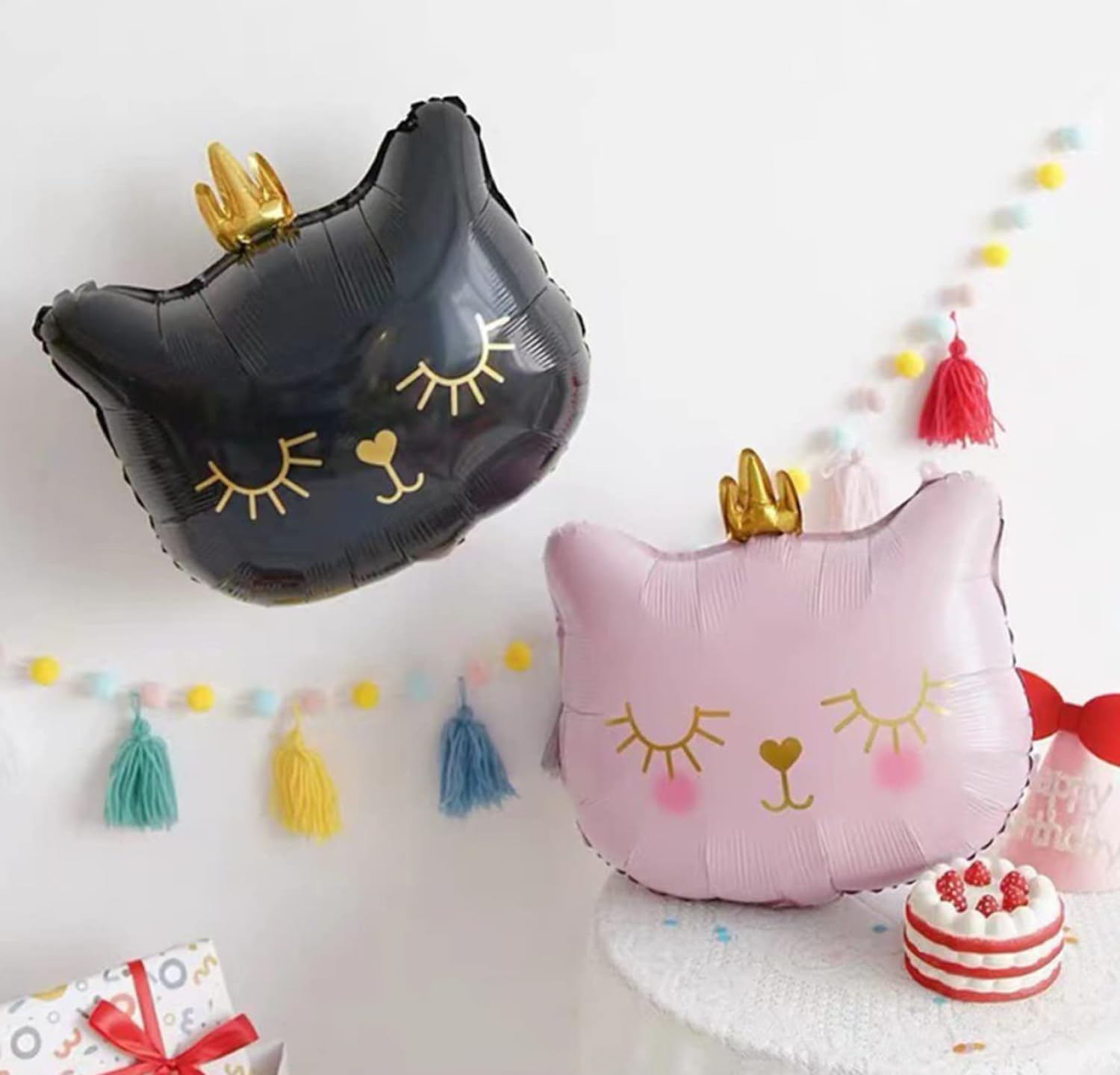 Ballon En Aluminium Avec Tête De Chat, Couronne De Dessin Animé, Animal, Décoration De Fête Prénatale, Anniversaire, Mariage, Saint-valentin, Ballons à Hélium