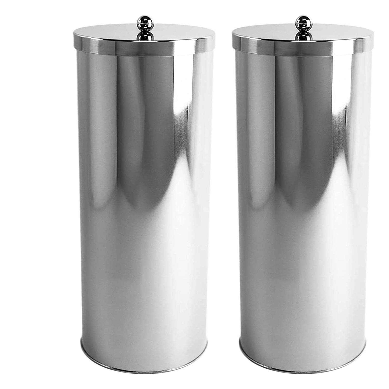 Huji Rust Resistant Stainless Steel Toilet Paper Roll Canister Holder for Bathroom Storage (2, Toilet Paper Canister)
