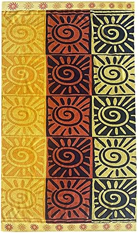 Espalma Oversized Luxury Sun Grid Beach Towel, Large 70 Inch x 40 Inch Soft Velour and Reversible Absorbent Cotton Terry, Thick and Plush Jacquard Bold Beach Towel, Sun Grid