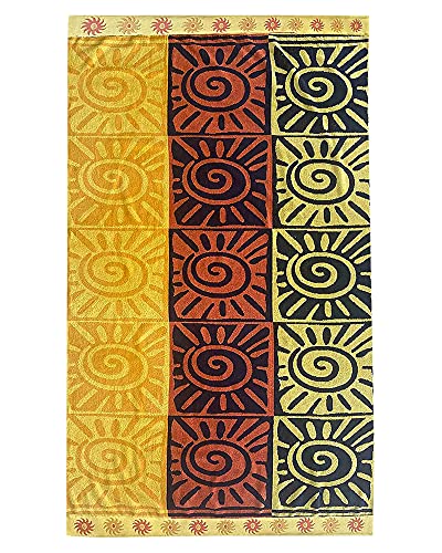 Espalma Oversized Luxury Sun Grid Beach Towel, Large 70 Inch X 40 Inch Soft Velour And Reversible Absorbent Cotton Terry, Thick And Plush Jacquard Bold Beach Towel, Sun Grid #TOP15