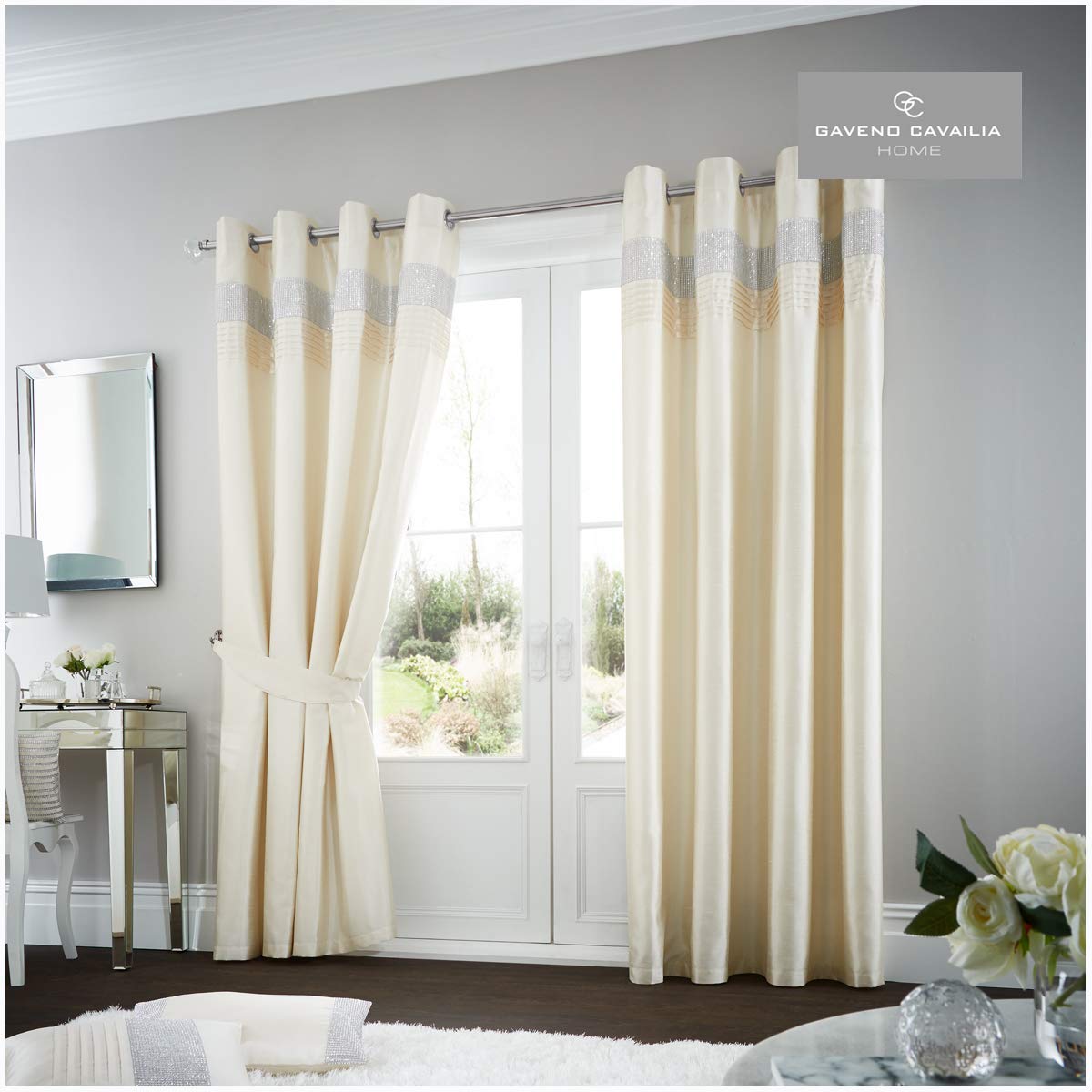 Gc Gaveno Cavailia Cream Gaveno Cavailia Luxurious And Stunning Oxy Room Curtains, Polyester,