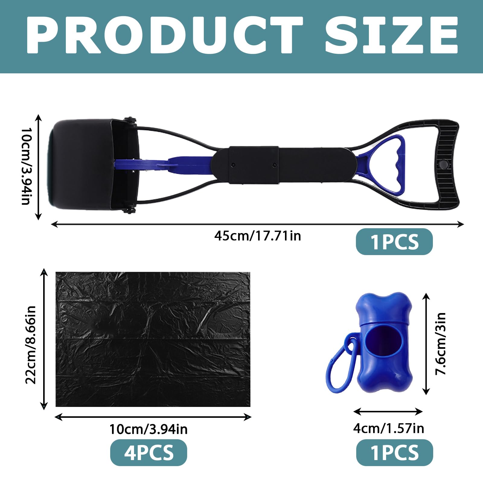 Makoto Nobu Portable Pet Pooper Scooper Set including Waste Bags Dispenser and Waste Bags - Image 2