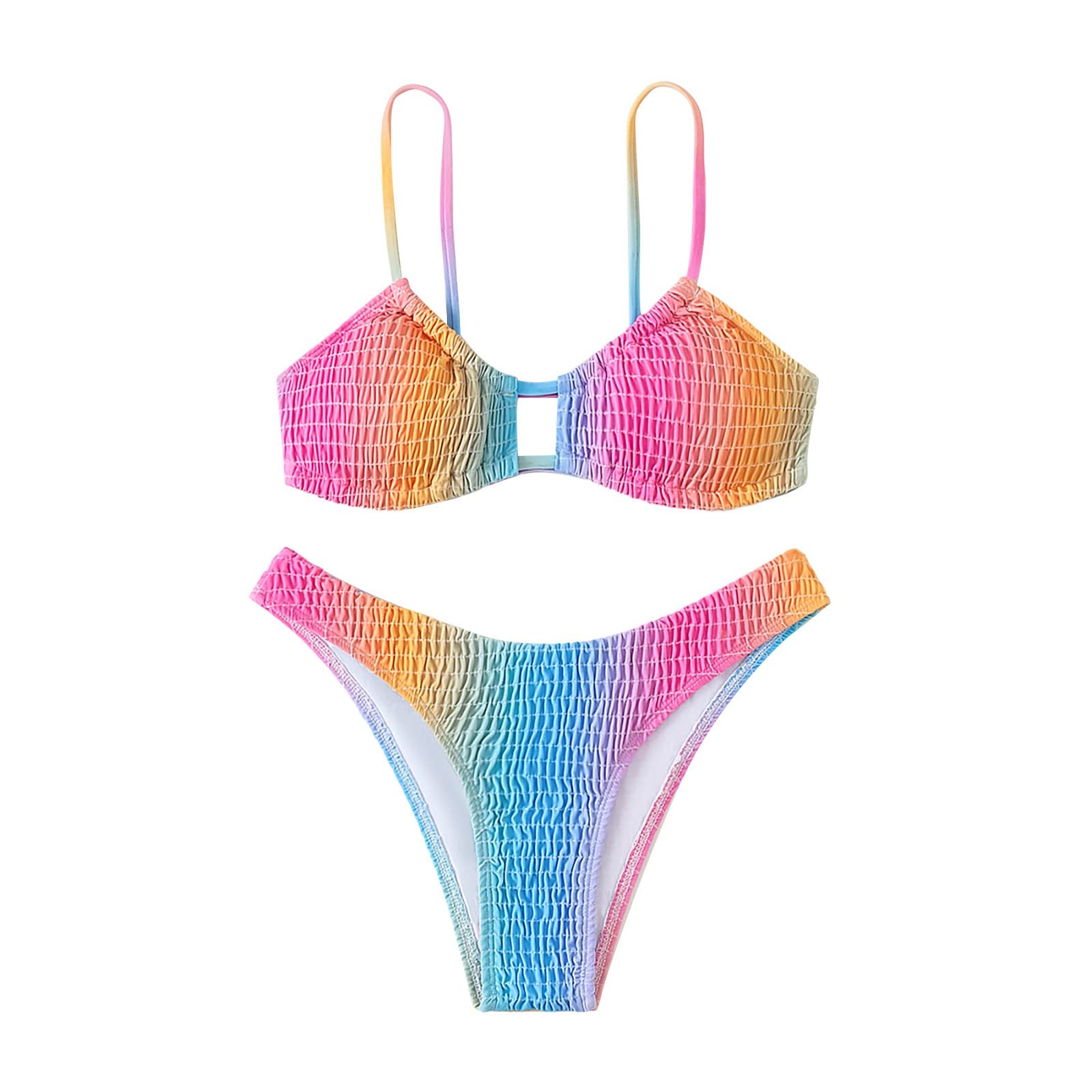 Sizoer Bikinis Mujer Pecho Grande Traje de baño para Mujer, Traje de baño Dividido de Dos Piezas con Degradado Multicolor, Traje de baño de Bañador Niño 2 Años Patrulla Canina