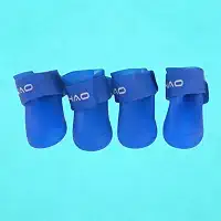 Bota de Silicone AZUL para Cachorro Botinha para Patas Antiderrapante Impermeável Protetor Pet com 4 Unidades (M)