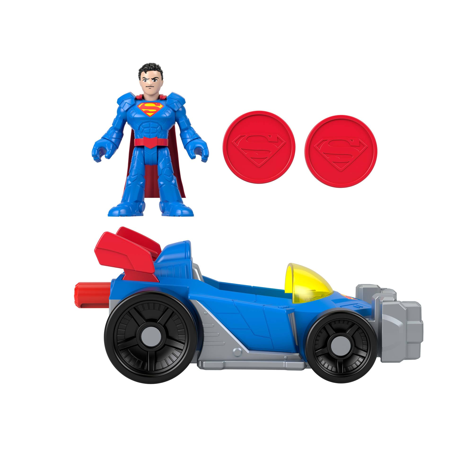 Fisher-Price Imaginext DC Super Friends Metal Force Supermobile Toy Car, 3-inch Superman Action Figure & Accessories Set - Image 2