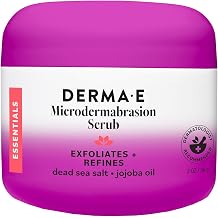 DERMA E Microdermabrasion Scrub with Dead Sea Salt & Citrus Essential Oils &ndash; Facial Exfoliating Scrub Smooths, Revitalizes and Renews &ndash; Ideal for Scars and Wrinkles, 2oz