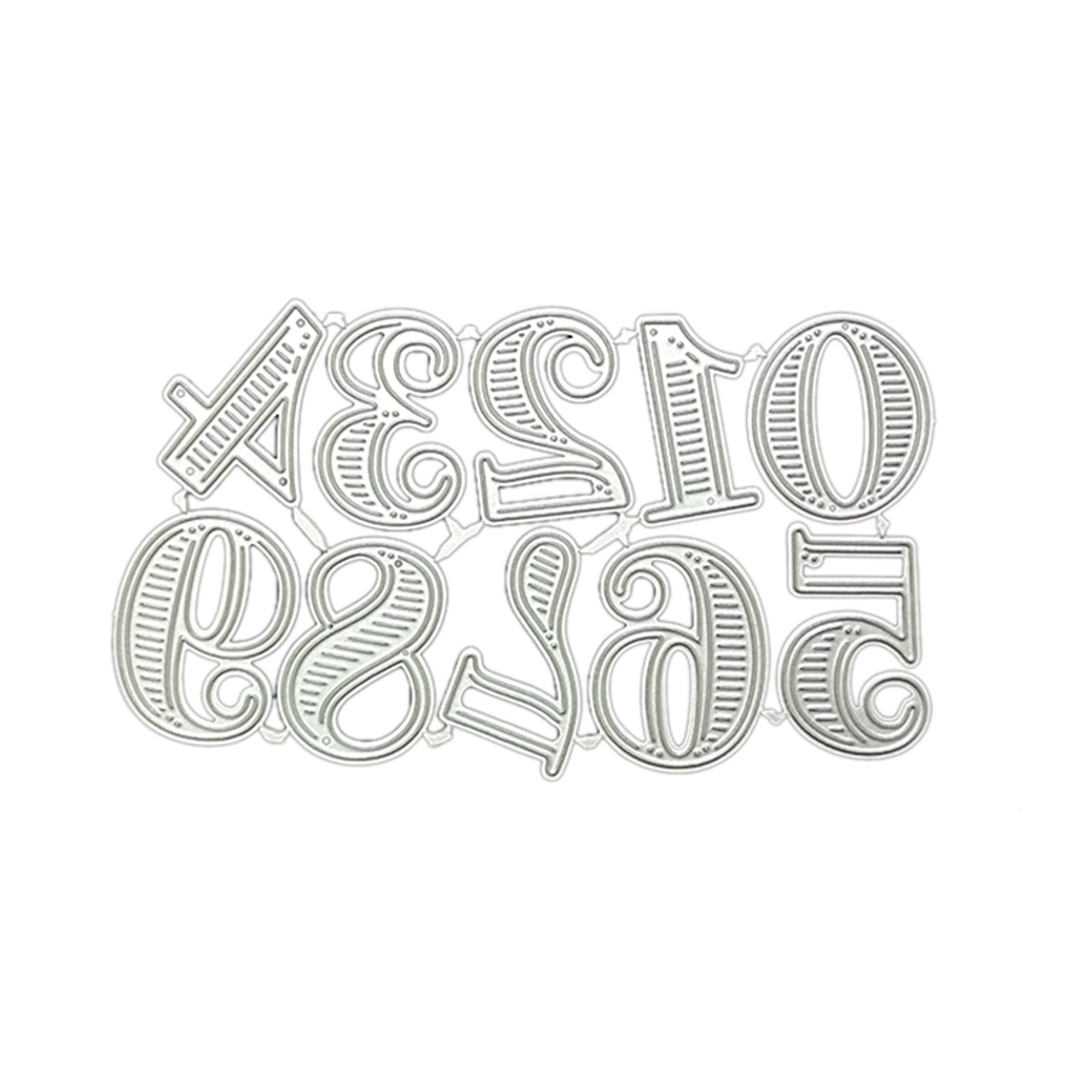 oringnat 0-9 Stripe Numbers Metal Cutting Dies Stencil Scrapbook Embossing Template