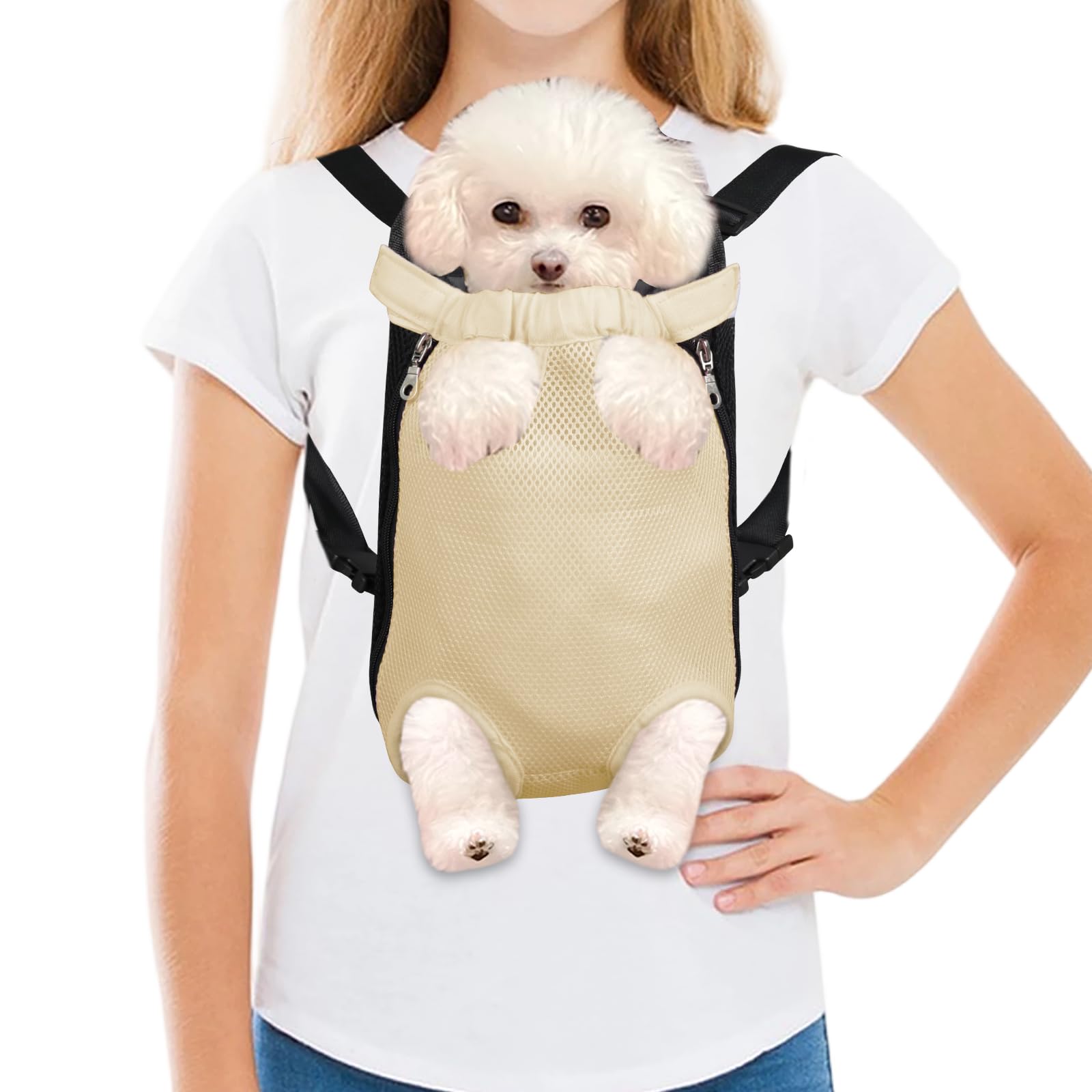 Sac à dos de transport FEimaX pour petit chien et chat avec pattes dehors