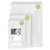 Bonsenkitchen Sacchetti Sottovuoto per Alimenti 150 Buste-15x25cm (50)+20x30cm (50)+28x40cm (50) Buste Sottovuoto Alimenti, per Macchine Sottovuoto e La Cottura Sottovuoto, Senza BPA, VB3215