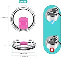Vista 73 de Tapa con popote para vaso de 30 onzas, tapas de repuesto compatibles con YETI Rambler de 30 onzas, vaso con popote de 35 onzas, sin BPA e