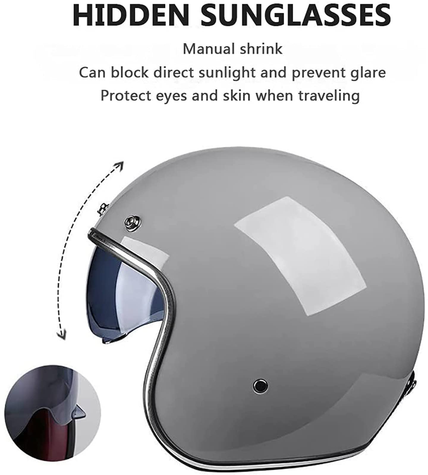 Casco Moto per Bambini con Visiera Parasole DOT/ECE Approvato Casco Open Face 3/4 Casco Mezzo Carino Scooter Light Ciclomotore Adatto A Bambini Di Età