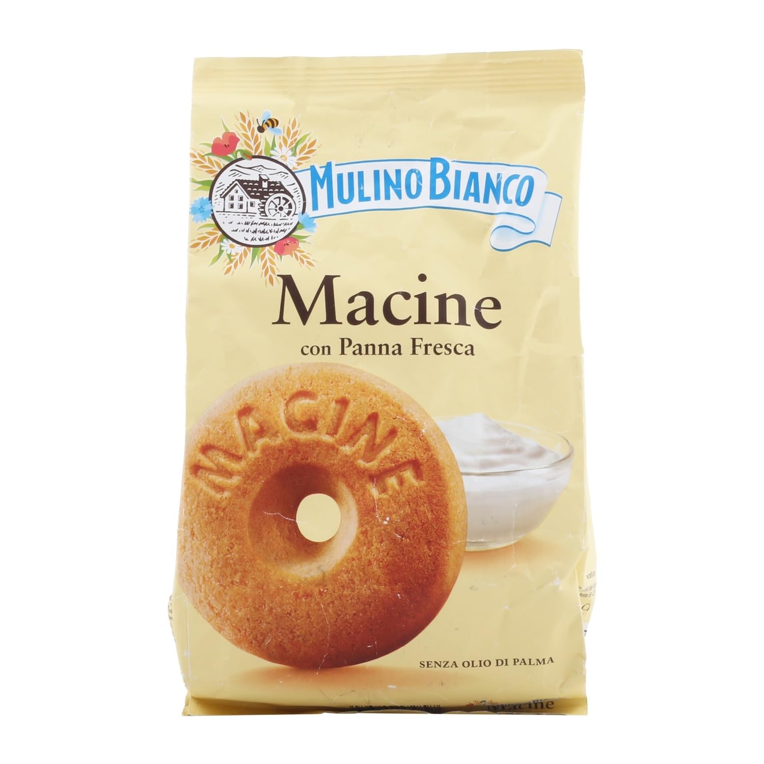Mulino Bianco: "Macine" Shortbread cookies Cream - 12.3 Oz (350g) Pack of 12 - Full Case [ Italian Import ] …