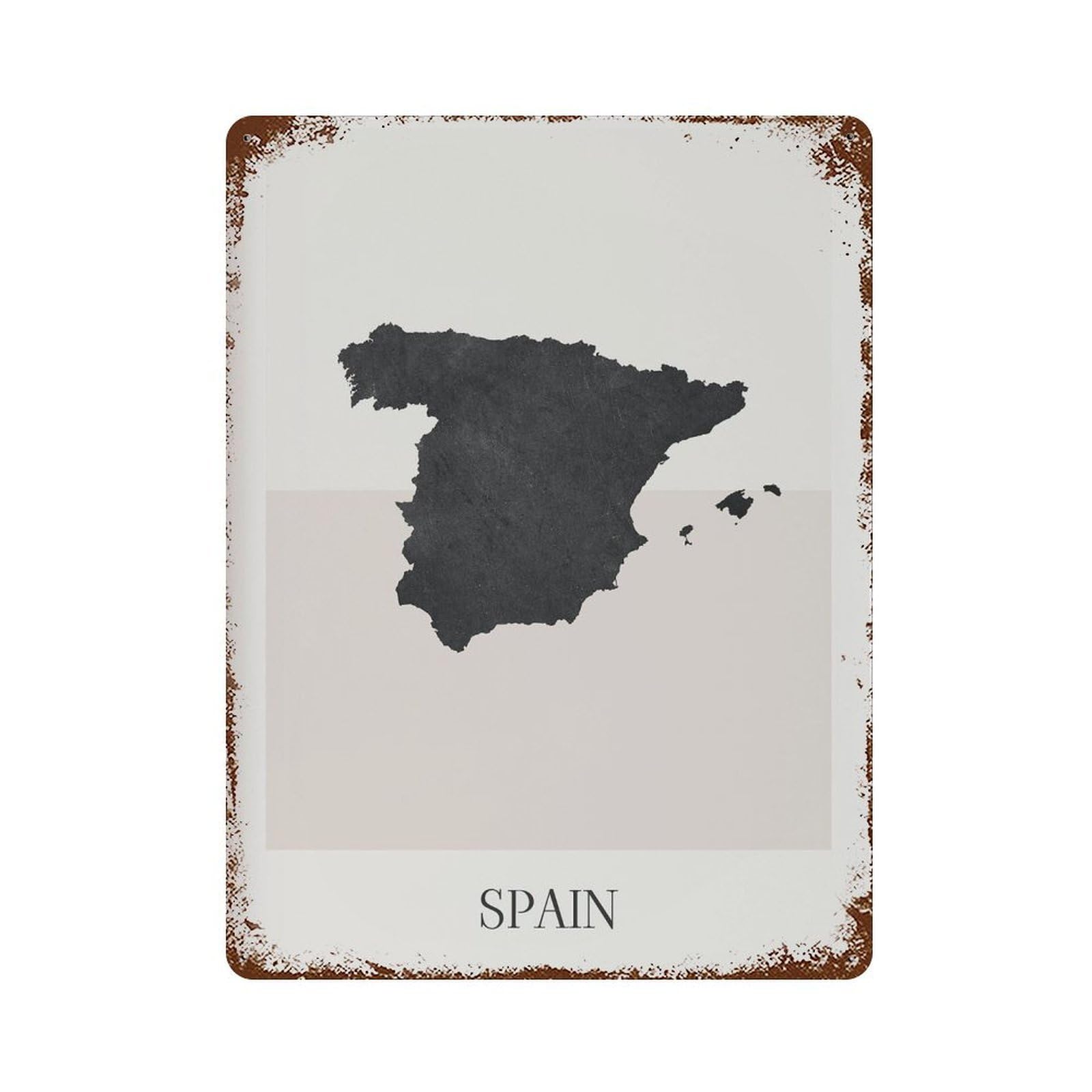 xiaoxiaoshen Spain Map Minimalist Boho Decor For Home Or Gift Wall Decor Art Metal Tin Poster Modern Home Decor Art Home Bar Shop Decorations Vintage Sign 40x30cm