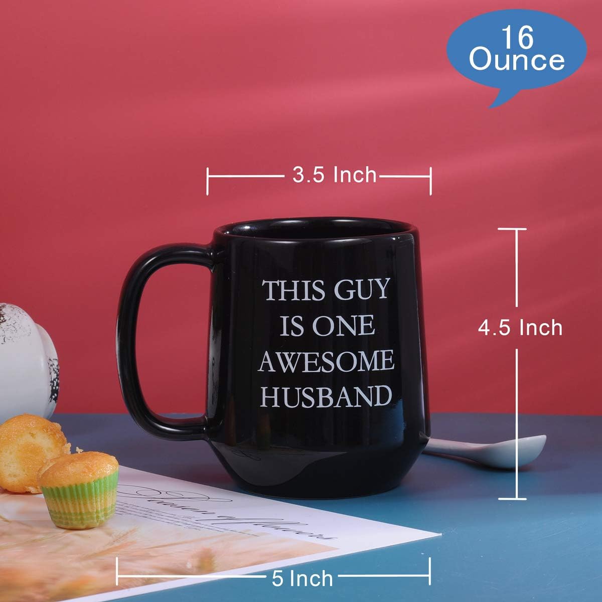 Miicol Funny Coffee Mug 16 oz, Black Coffee Cup, Large Ceramic Tea Mug, Gift Idea for Men, Husband, Flat Bottom Tea Cup, Unique Gift for Birthday, Christmas - Image 2