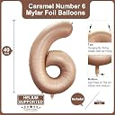 GREATRIL 40-Inch BIG Number 6 Foil Balloon in Caramel - Giant Party Decoration Balloon for Birthday, Wedding, Anniversary, Graduation & Special Celebrations gallery image