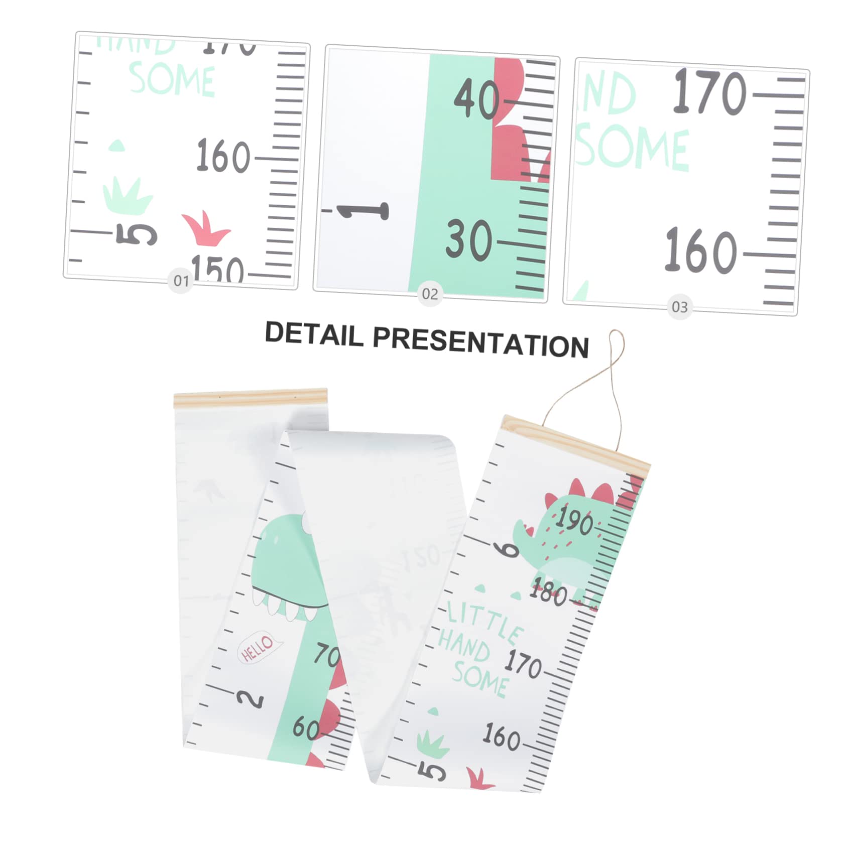 Yardwe Dinosaur Growth Chart for Wall Decor Fun Height Measurement Ruler Dinosaur Design Nursery Present for Growth Tracking