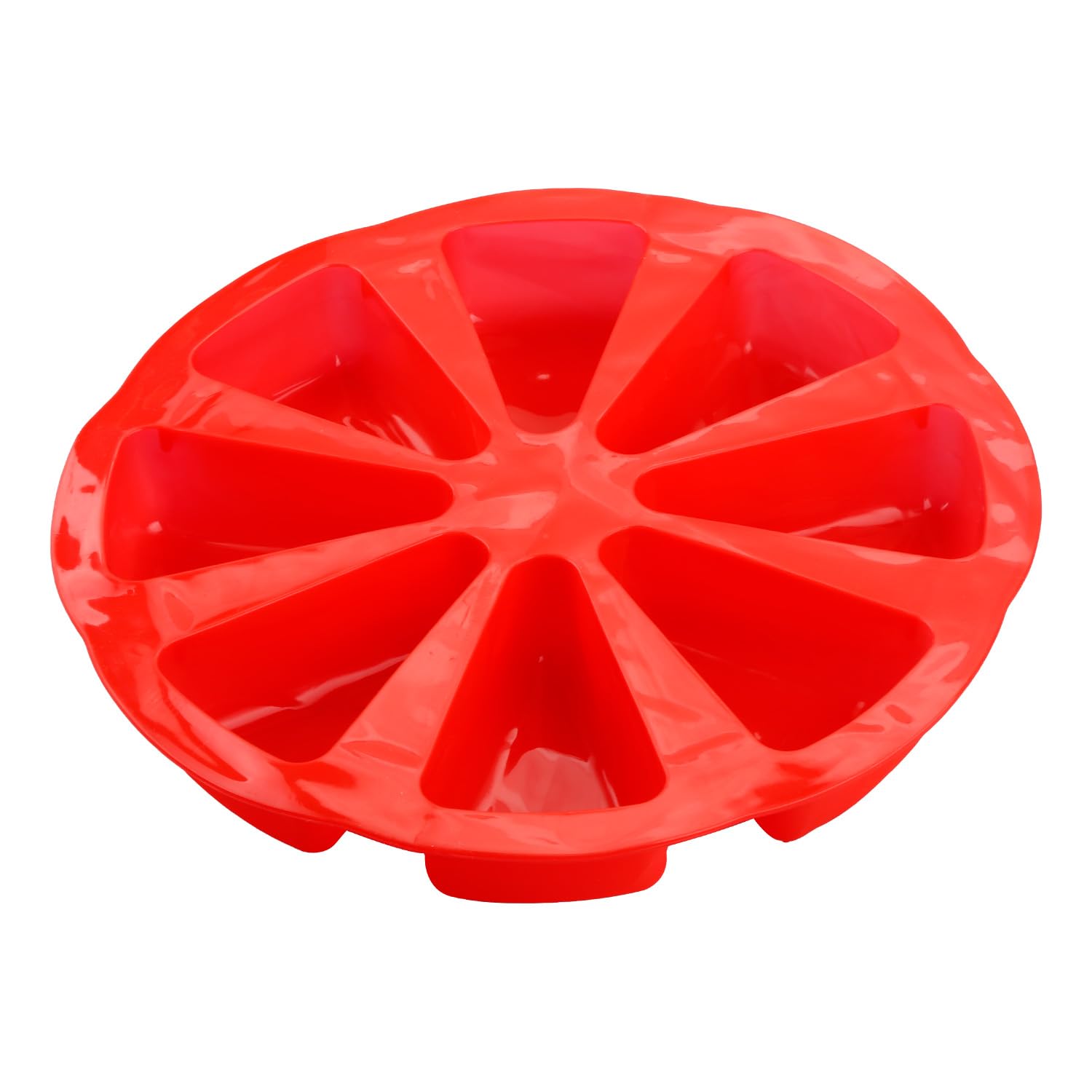 wellrun Silicone Baking Moulds 8 Cavity,Triangle Pizza Cake Pan,Non-Stick Heat Resistant Muffin Tray for Brownie,Scone, Quiche,Chocolate,Soap,DIY Kitchen Baking Tools