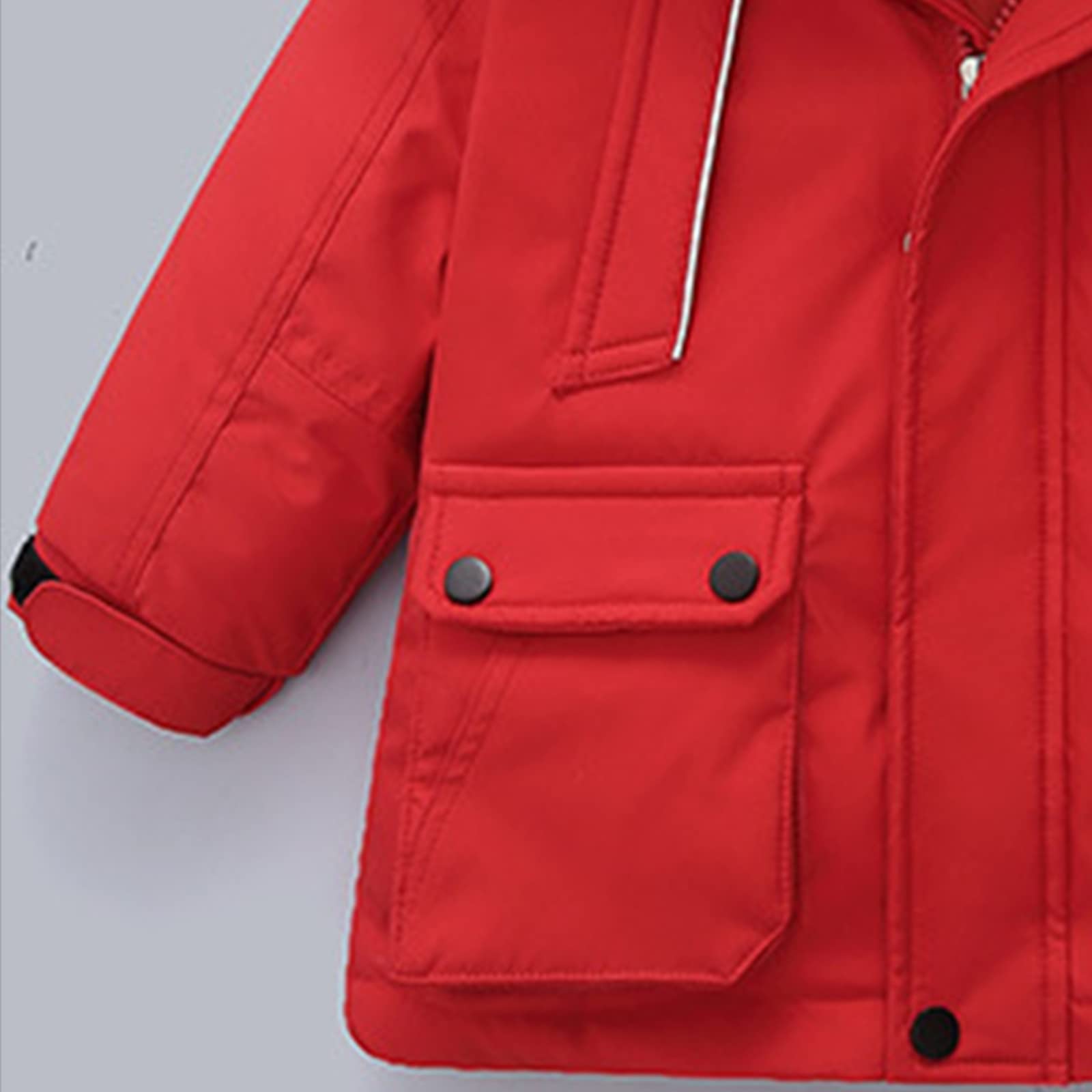 Combinaison de Ski pour Enfant Ensembles de Neige Bébé Doudoune à Capuche Pantalons Salopettes Zippé Fourrure Amovible Veste en Duvet Hiver Chaud Tenue Plein Air pour 1-5 Ans