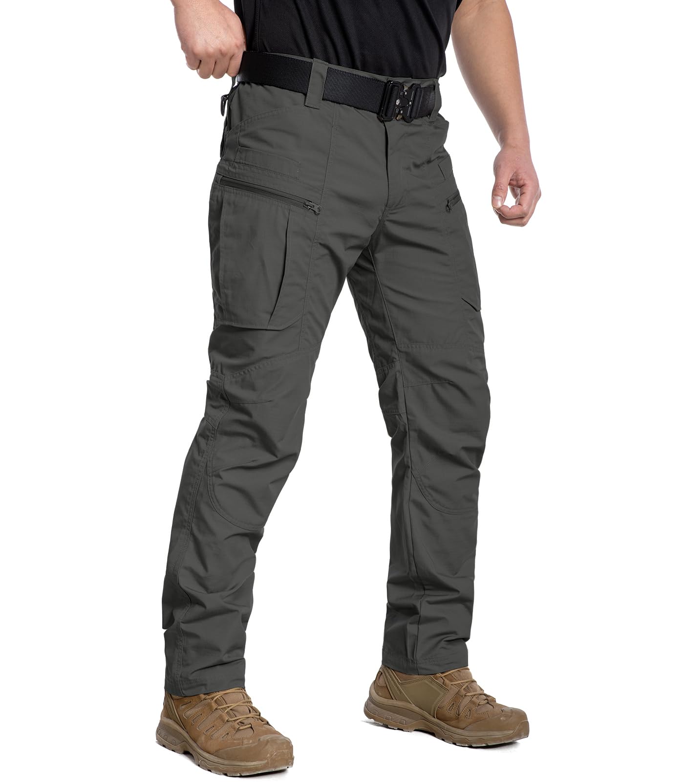 CARWORNICMen's Lightweight Tactical Pants Ripstop Military Cargo Pants Water Resistant Outdoor Hiking Work Pants
