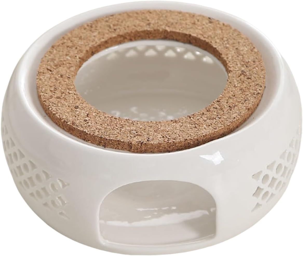 Teapot Warmer, White Hollow Carved Design Tea Warmer, high Temperature Resistant and Decorative, Warmer Holder, for Tea, Coffee and Milk