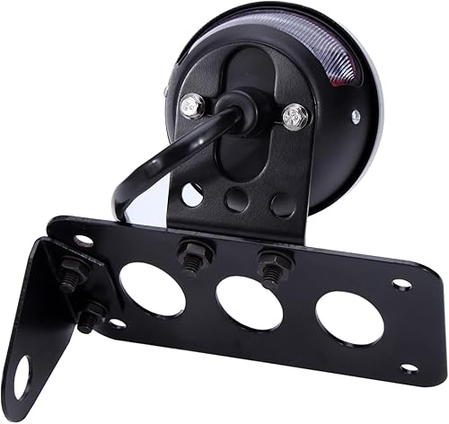 Miniatura 4 de Rich Choices - Luces traseras de motocicleta con soporte lateral para matrícula, luces de freno integradas, luz de stop, impermeables, de aluminio,