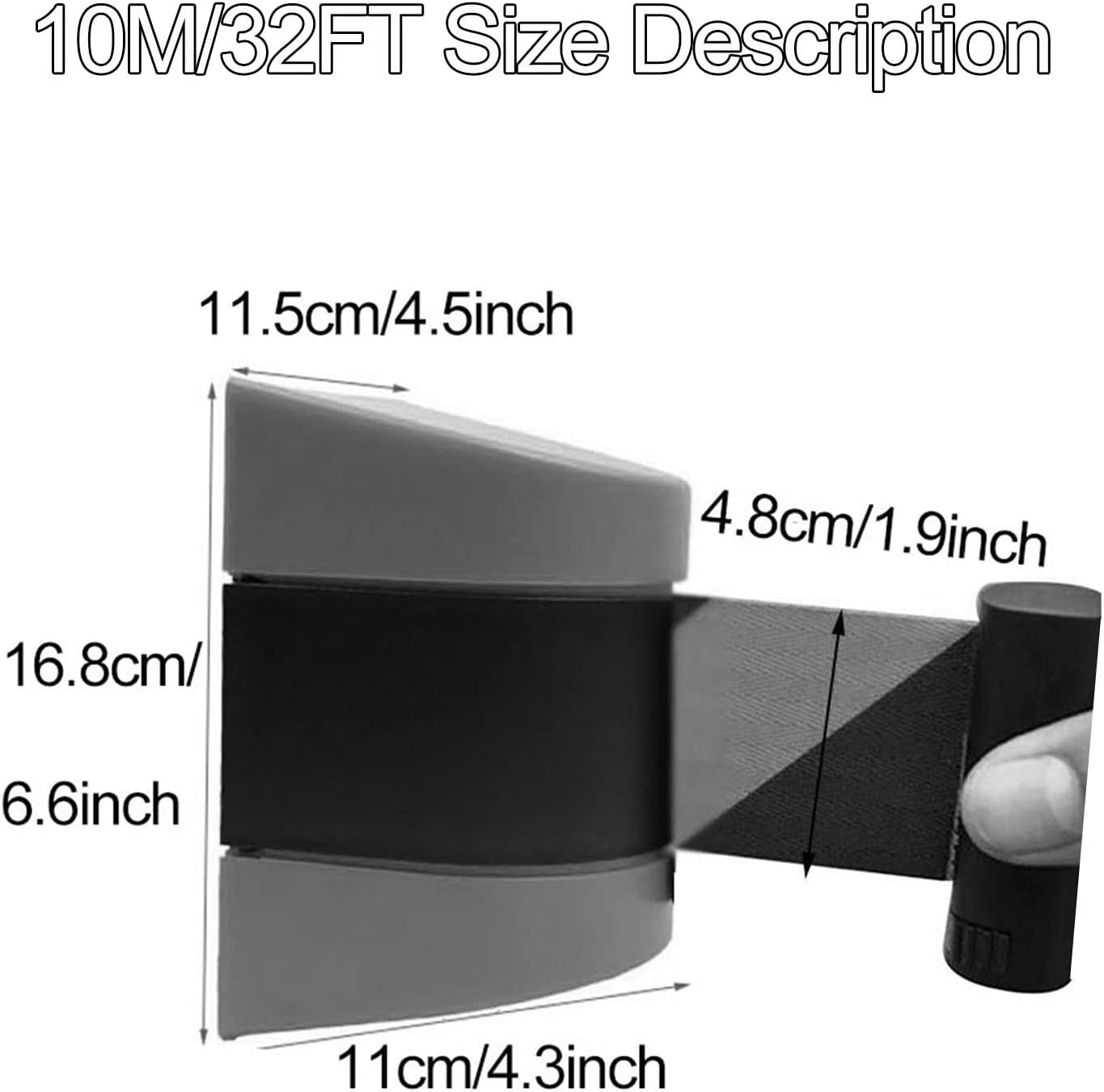 Wall Mounted Retractable Security,Wall Mounted Safety Barrier Belt,Magnetic suction Queue Barrier Belt,2/3/5/10M Retractable Queue Rope Barrier,for Playground Park Hotel Crowd Control(Color:A,Size:10M
