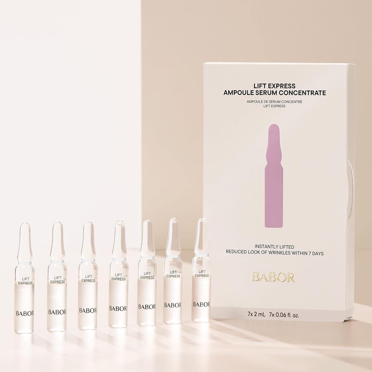 BABOR Lift Express Ampoule Concentrate, Instant Lifting Effect Fills Lines and Wrinkles Up To 6 Hours, Smoothing Skincare Capsule, Anti Aging Serum, Increase Firming & Elasticity, 7 Treatments - Image 4