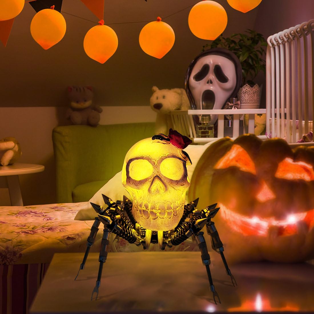 Puzzle 3D di Halloween con ragno in metallo, figura di Halloween creativa per tutta la famiglia, giocattolo decorativo di Halloween da montare (200 pezzi)