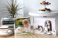 Vista 4 de Magicool Marco de fotos acrílico de alta calidad, marco de fotos magnético, marcos de escritorio gruesos de doble cara (4 x 6, 2 unidades)