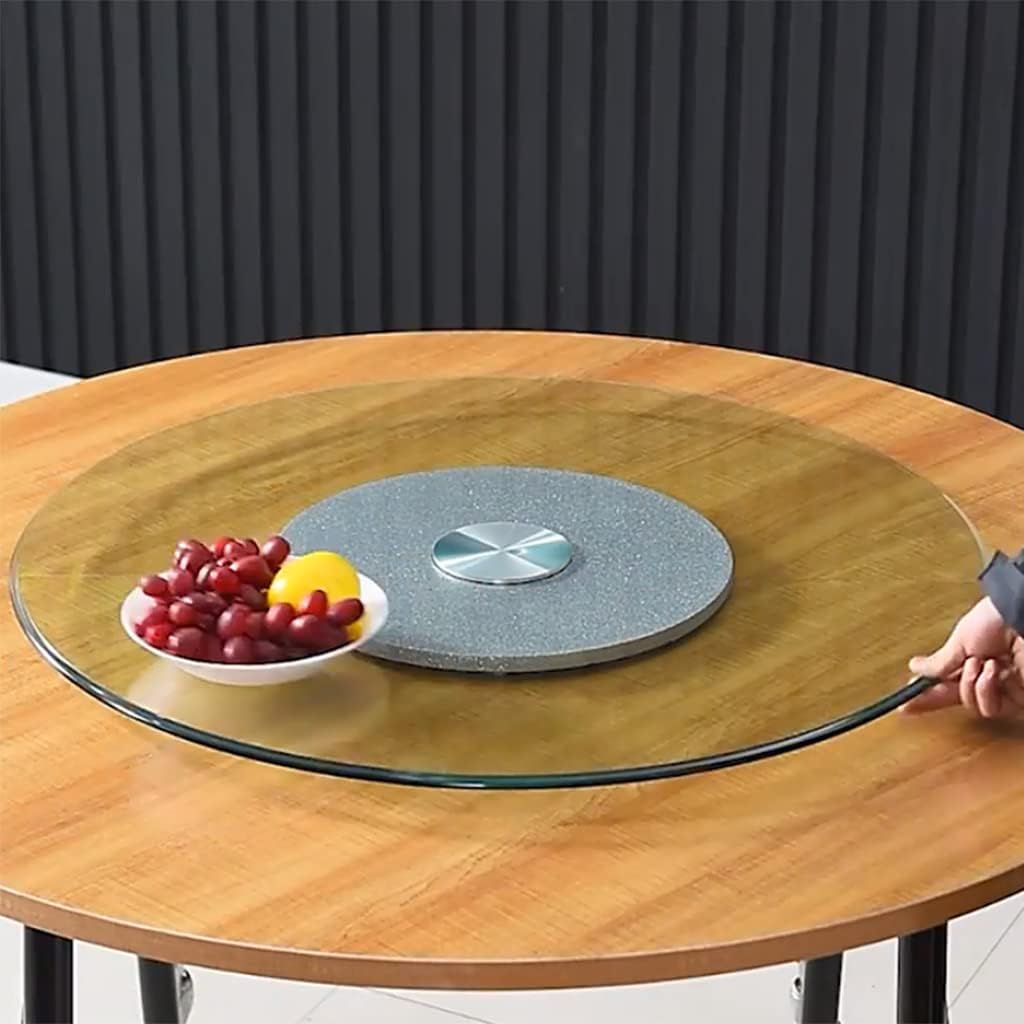 The Dragon and The Phoenix Rotating Turntable Tempered Glass Dining Table Lazy Susan Water Tempered Siamese Base Turntable (No Installation Required)