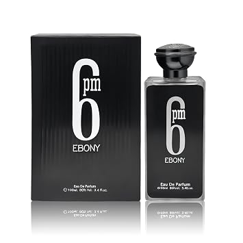 عطر A CENTER Cologne للرجال 6PM Ebony 3.4 Fl Oz Eau de Toilette Spray مع رائحة البرغموت واللافاندين وزهر البرتقال والعنبر والفانيليا عطر رجالي فاخر خالٍ من الكحول للاستخدام اليومي