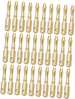 UKCOCO Banana Conectores De Cabo De Plugue De Áudio De 30 Peças Plugues De Banana Para Fio De Alto-Falante Plugues De Banana De Fio De Alto-Falante Plugues De Banana Banhados A Plugue De