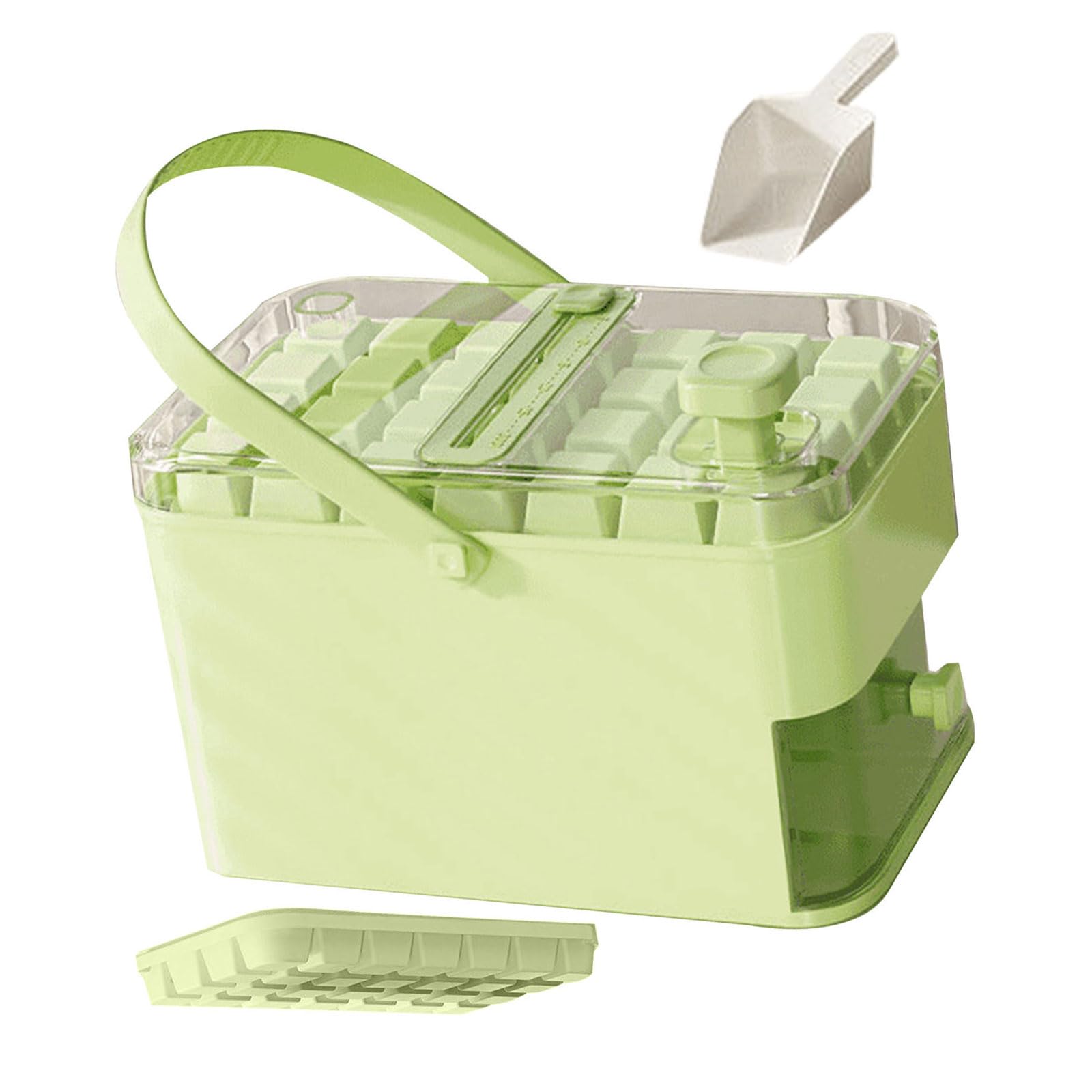 Qusinfc Press Type Ice Tray Box Ice Maker Storage Box with Lid and Bin Refrigerator Mold Easy to Use Refrigerator Maker