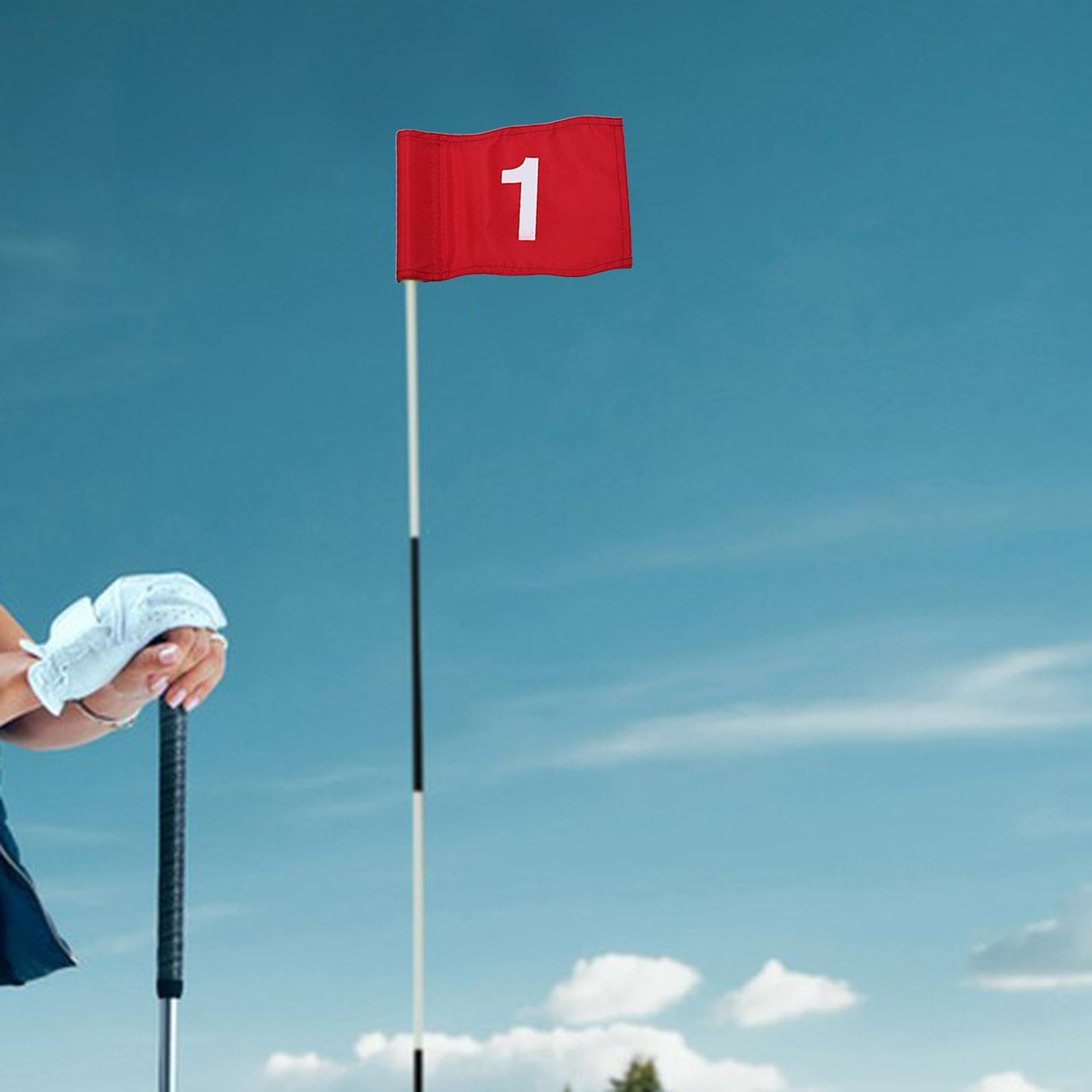 Drapeaux de Golf avec Tube inséré, Drapeau Vert pour Parcours d'entraînement extérieur