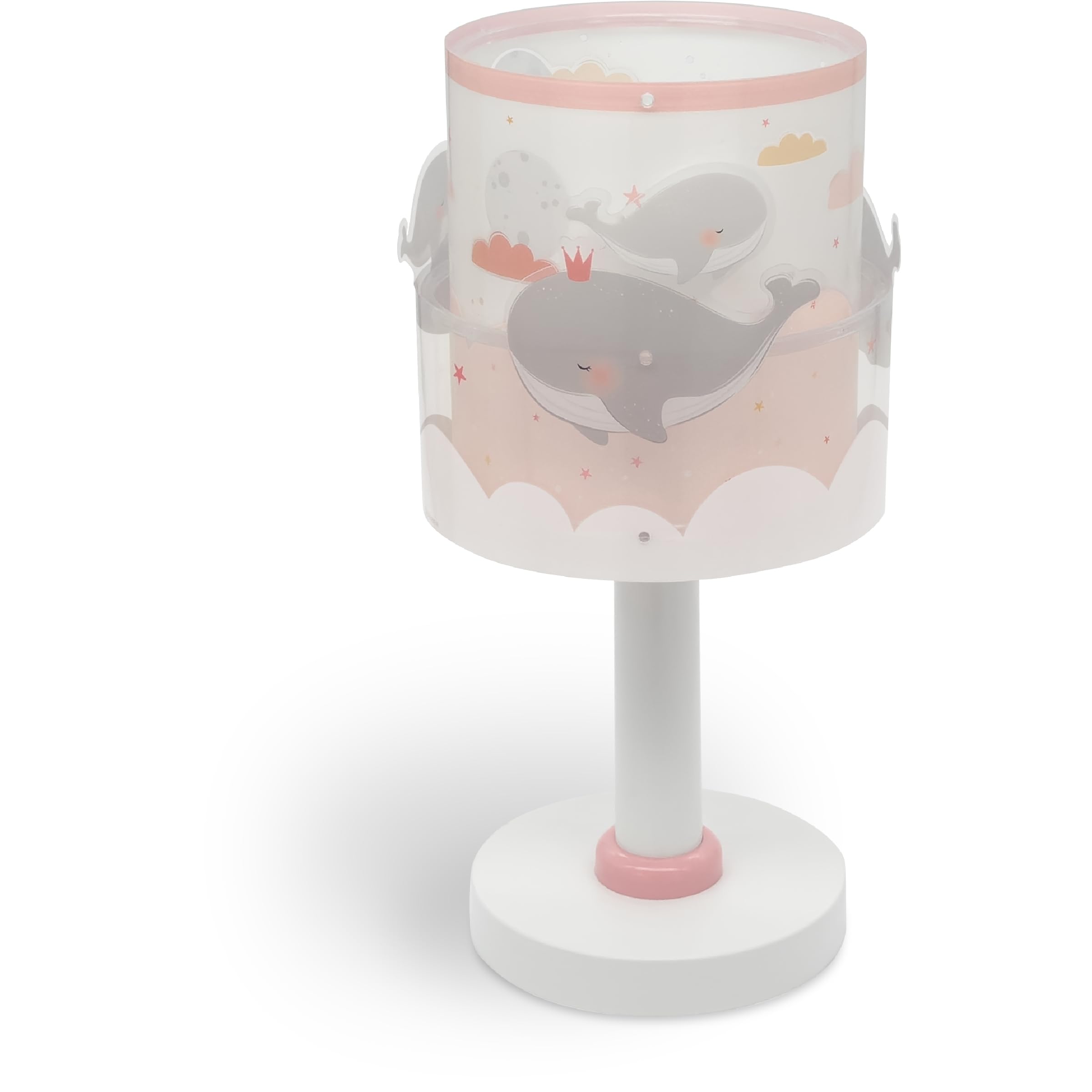 Dalber Kinder Tischlampe Nachttischlampe kinderzimmer Whale Dreams Wale Rosa Tiere, 61171S, E14