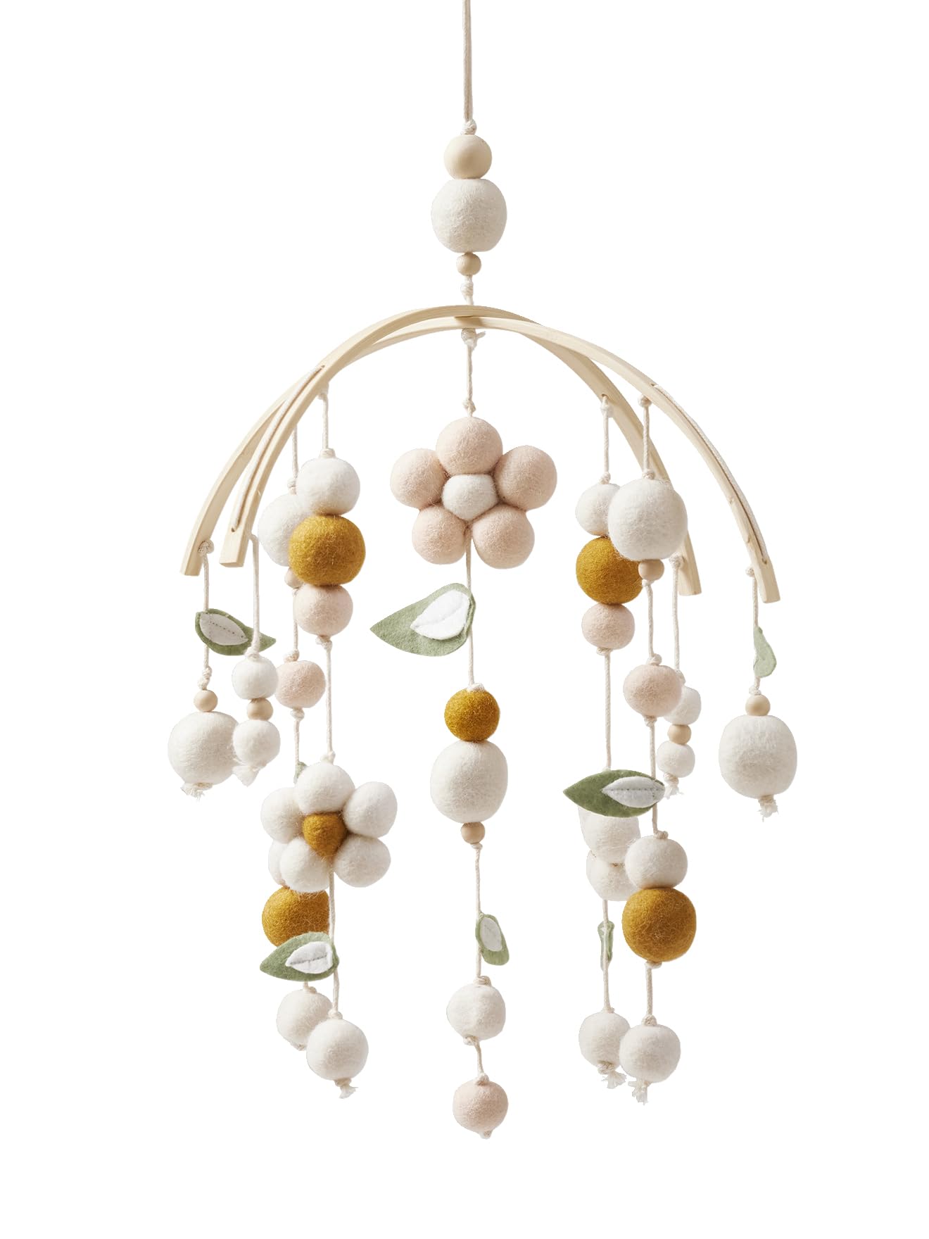 VERTBAUDET Kinderzimmer Blumen-Mobile aus Filz beige