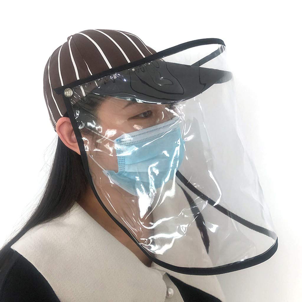 BBesty Protective Face Shield Baseball Hat Safety Detachable Full Cover Clear Visor Unisex Anti Pollution Splashing Proof Waterproof Outdoor Facial Cover for Men Women