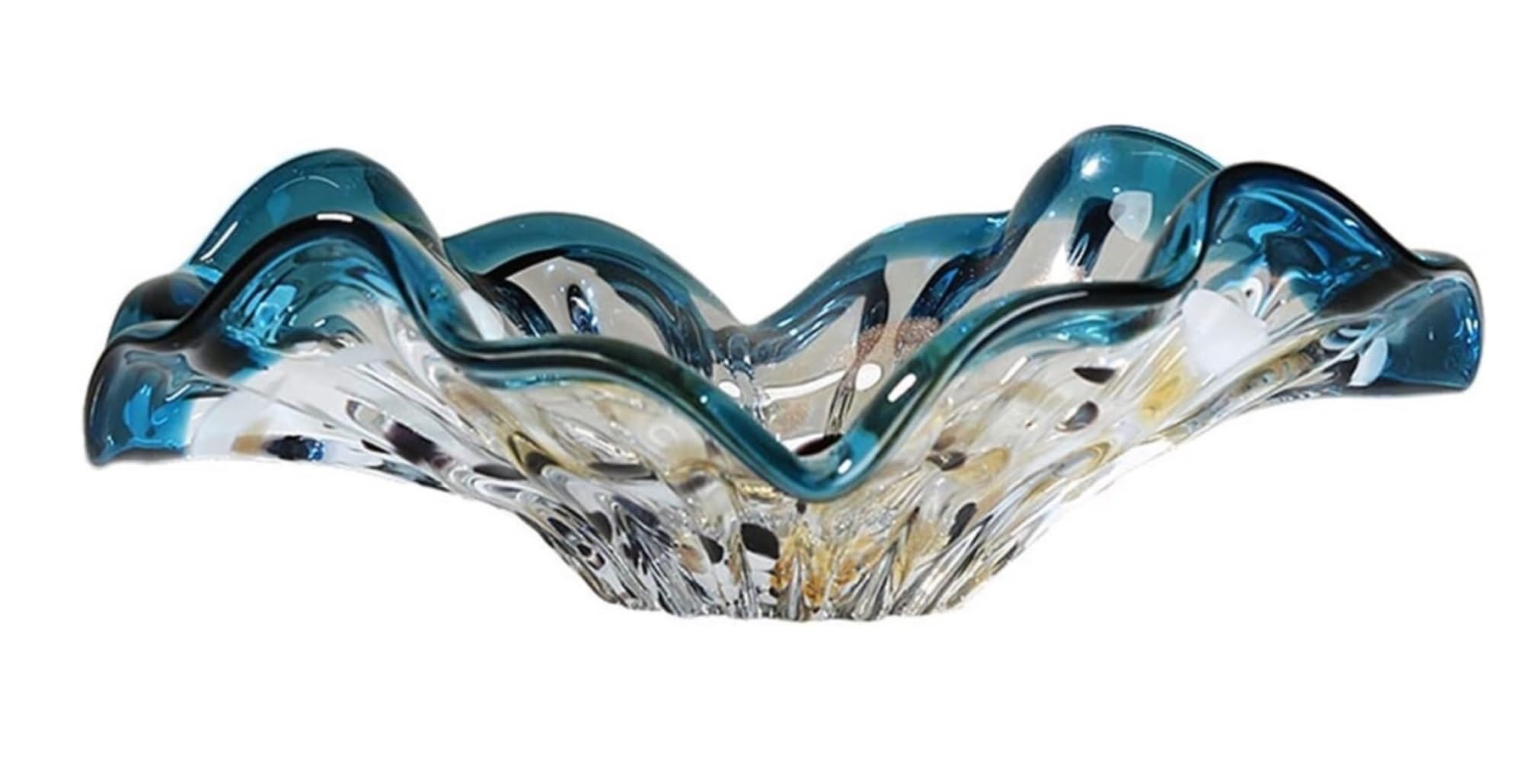 ZTCHSENZT Fruit Bowls Glass Lotus Leaf Fruit Bowl Home Living Room Dining Room Desktop Decor Fruit Dish Candy Bowl Vegetable,Medium