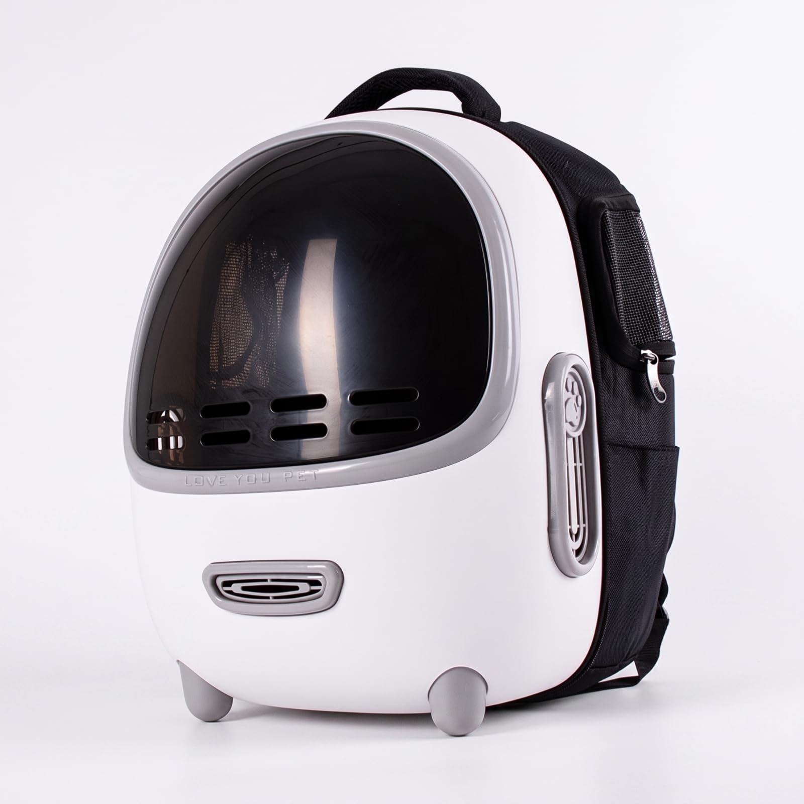 Zaino Trasportino per Animali Domestici Borsa Cestino Cuccia a Cupola Trasparente Struttura Solida con E Imbottitura in Spugna Adatto a Viaggi Brevi, Rosa