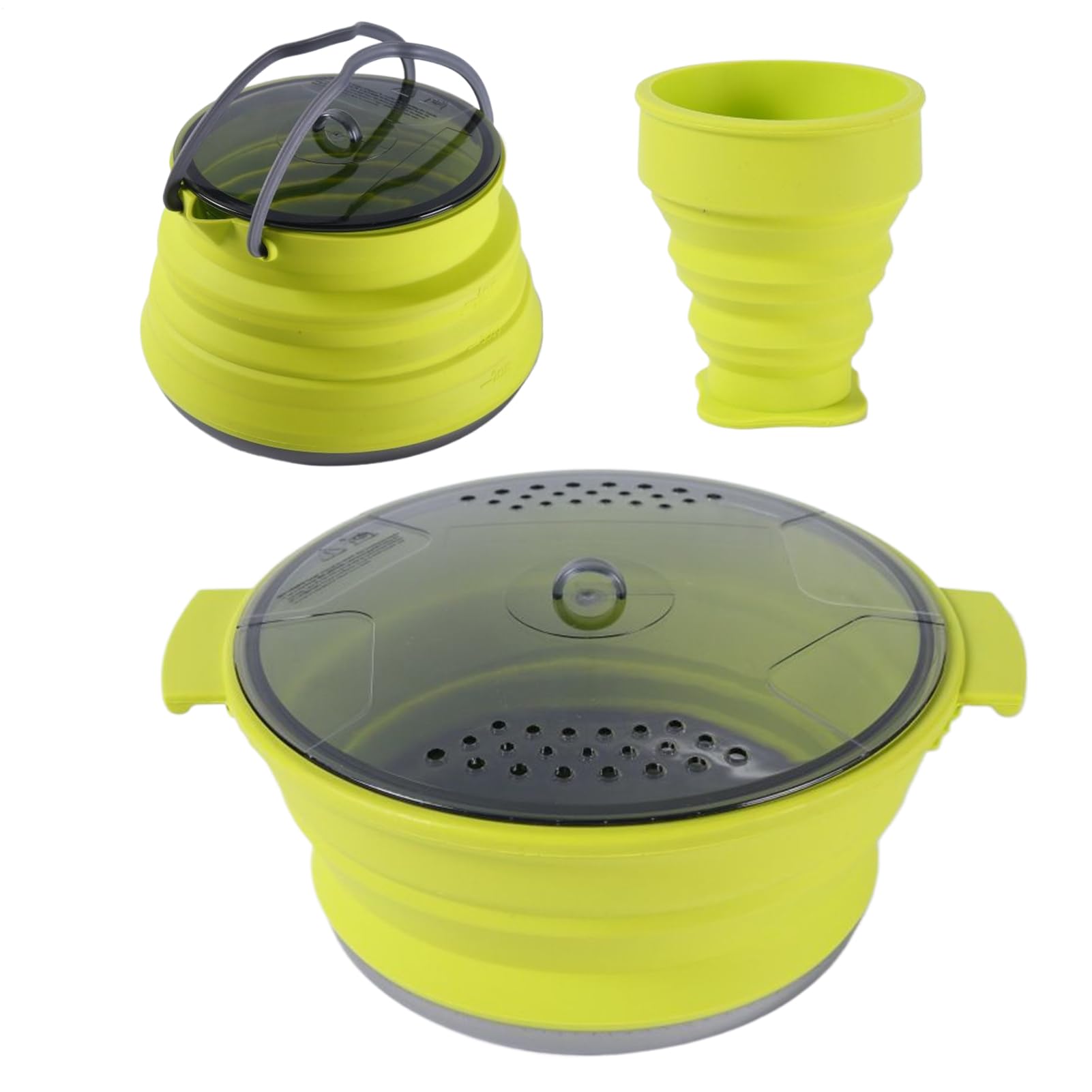 Camping-Kochset, Camping-Küchen-Set, tragbar, hitzebeständig, Wasserkochtopf, Tasse für Reisen, Abenteuer, Rucksackreisen, Wandern, Outdoor, Küche, Essen