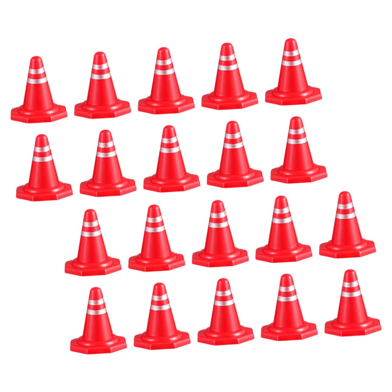 KICHOUSE 24pcs Mini Traffic Cones Fun Learning for Road Fences for Traffic Scene Play and Creating Miniature Courses