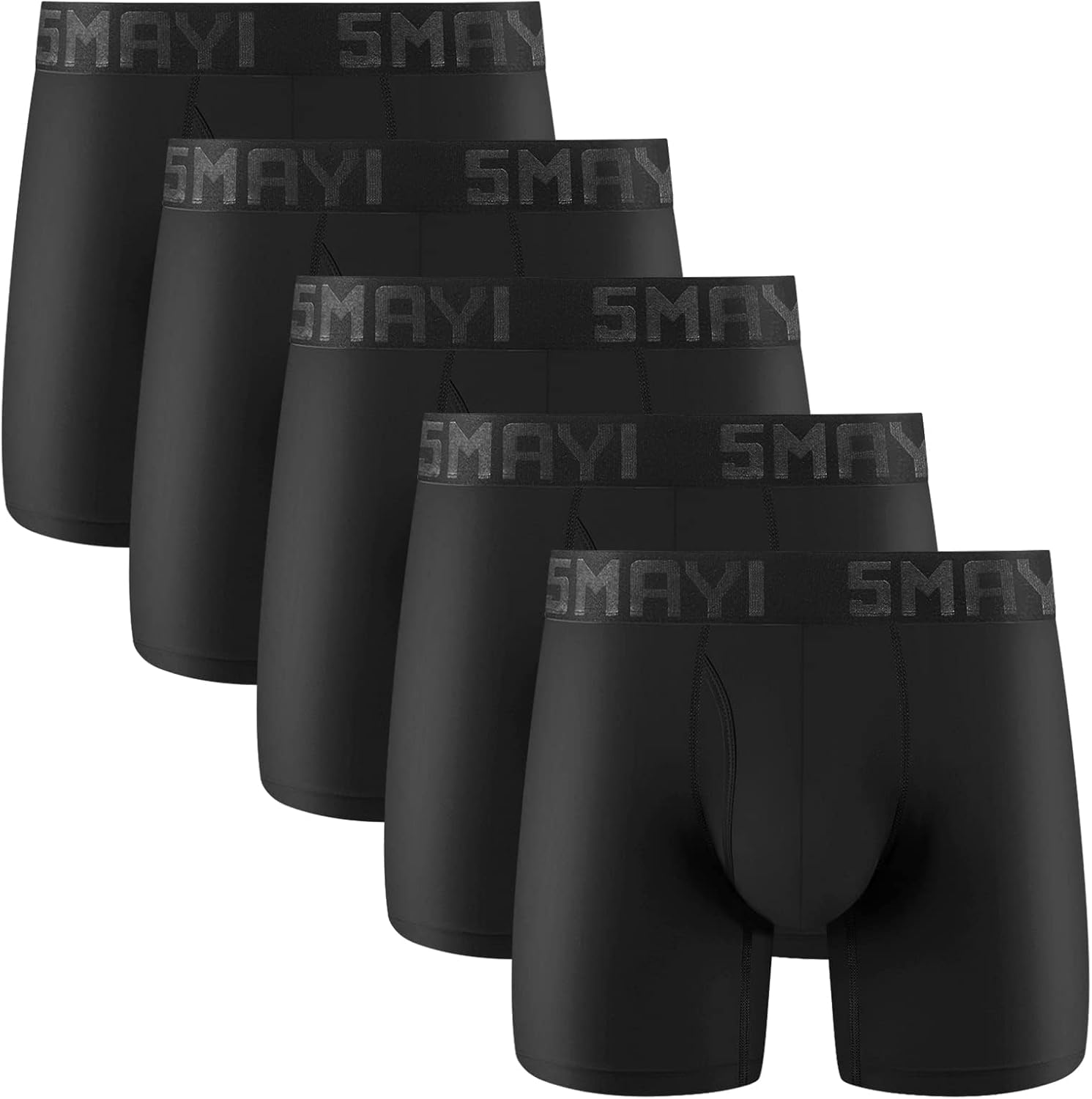 5Mayi Men's Boxer Briefs Fly Front with Pouch Athletic Mens Underwear Performance Boxer Briefs for Men Pack