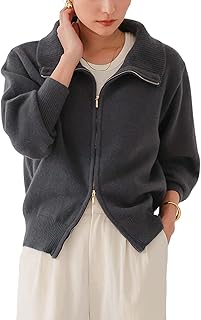 [ユアーズ] ビッグカラー ZIP ニット BGXU1879 レディース
